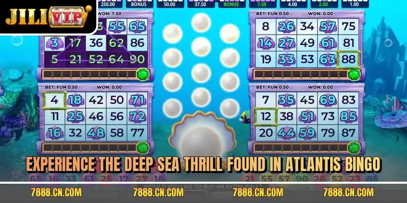Experience the deep sea thrill found in Atlantis Bingo